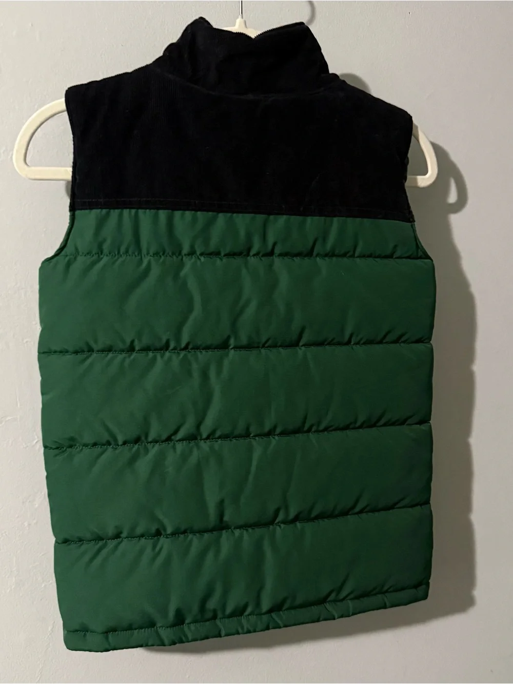 Carter's Dark Green Puffer Vest with Navy Blue Corduroy Yoke